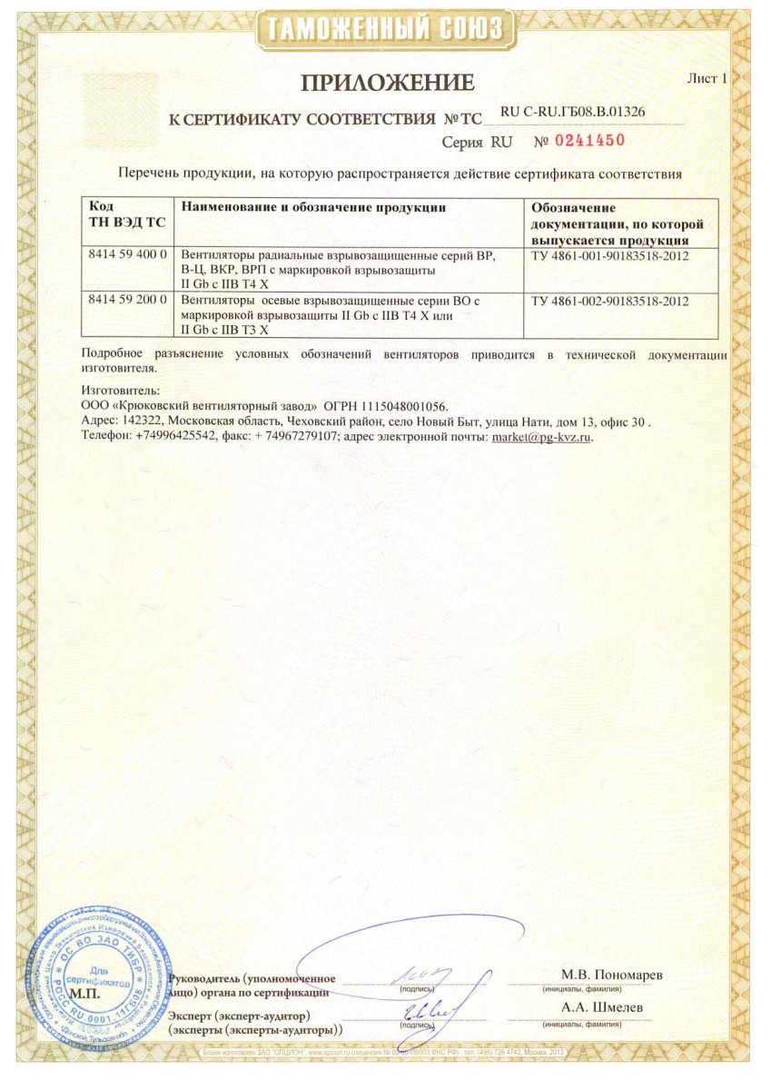 Сертификат, лист 2